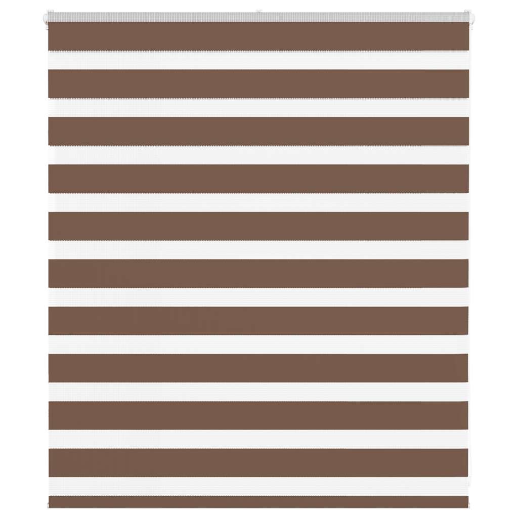 Vidaxl zebra rullo cieco 120x100 cm Larghezza tessuto 115,9 cm in poliestere marrone
