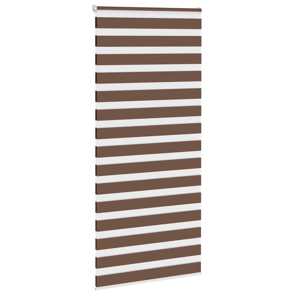 Vidaxl zebra rullo cieco 95x230 cm Larghezza tessuto 90,9 cm in poliestere marrone