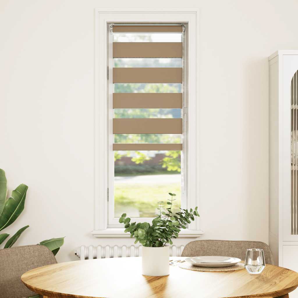 Vidaxl cebra ciego 45x150 cm ancho de polvo de 40,9 cm de poliéster arena marrón