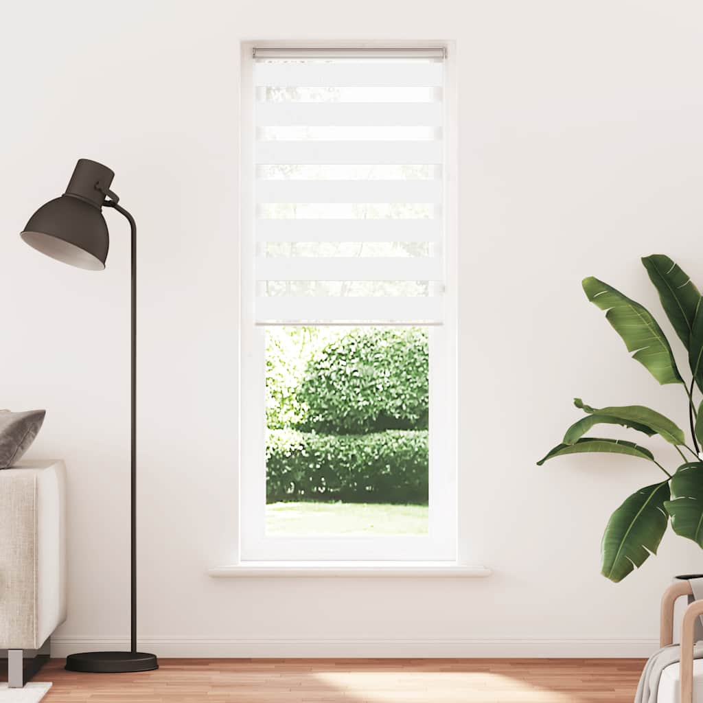 Vidaxl Zebra roller blind 85x200 cm dust width 80.9 cm Polyester White