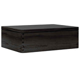 Vidaxl træboks med låg 40x30x13 cm Solid fyrretræ sort