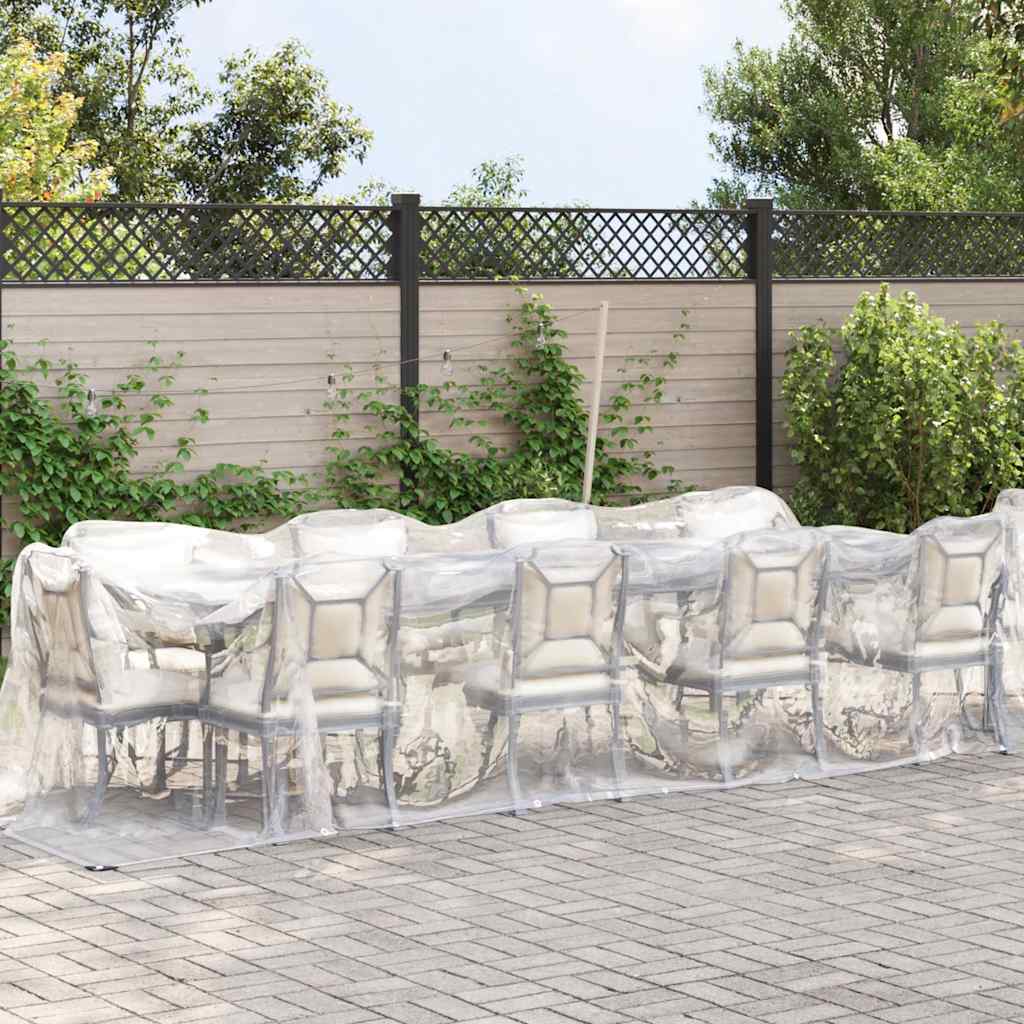 Vidaxl Tarpaulin trasparente con anelli a vela 2x10 m polietilene