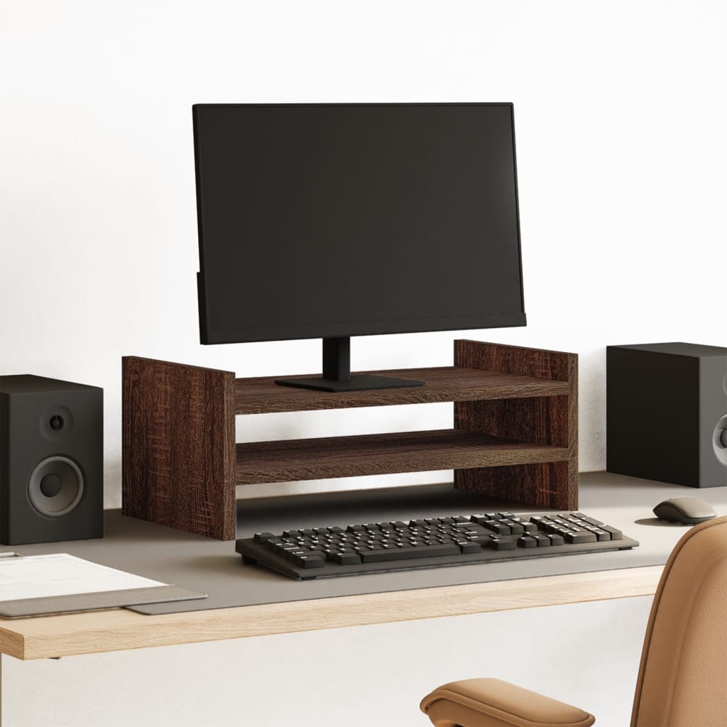 Vidaxl Monitor standard 50x27x20 cm en bois transformé en chêne brun coloré