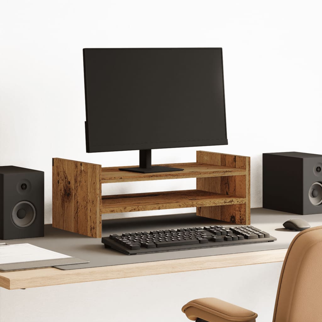 Le moniteur Vidaxl comprend 50x27x20 cm en bois transformé Old Wood -Colored