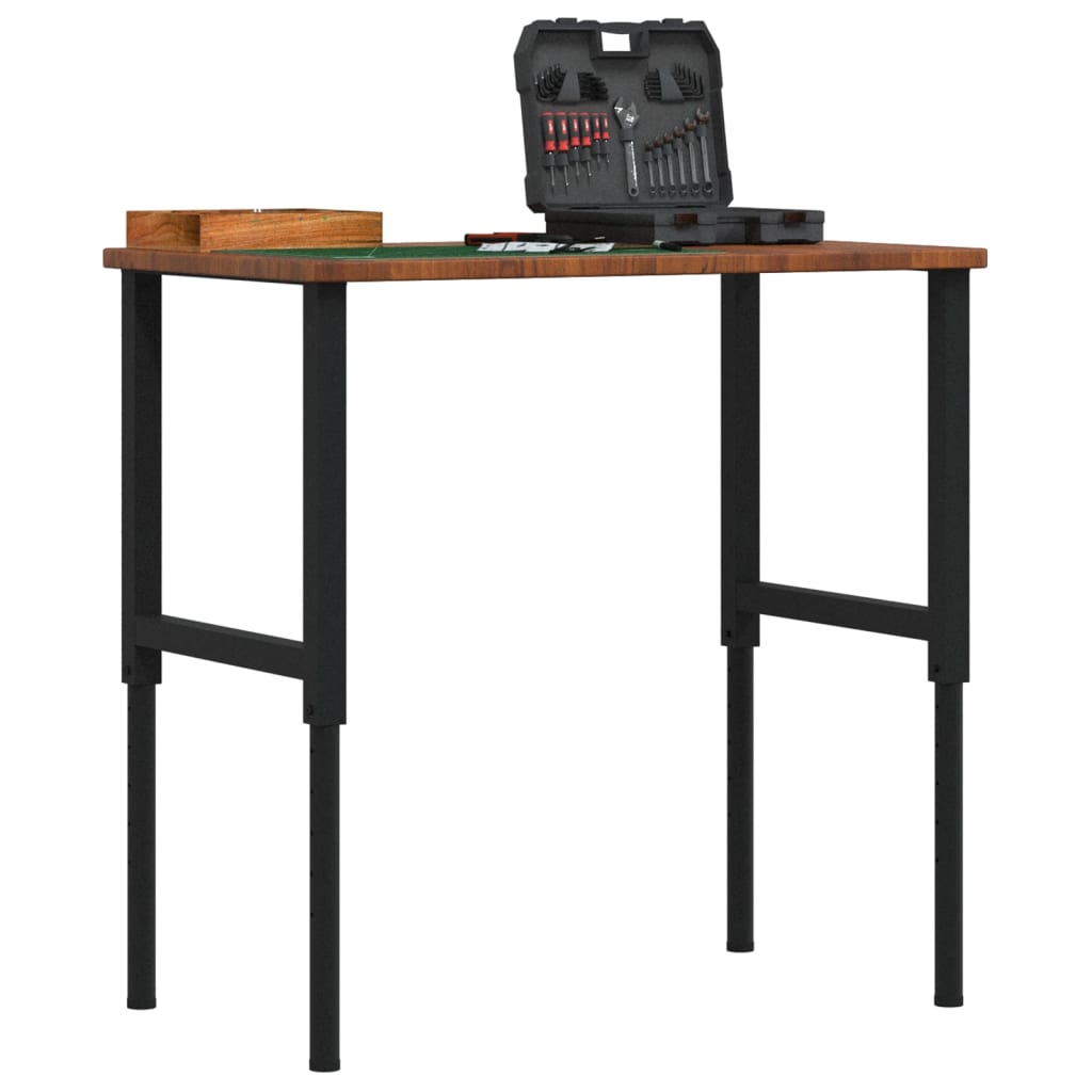 Vidaxl Workbench pravokotnik 100x60x (71,5-98) cm hrast temno rjava