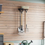Vidaxl Gaart Tool Rack Mauer Montéierungsstlam schwaarz