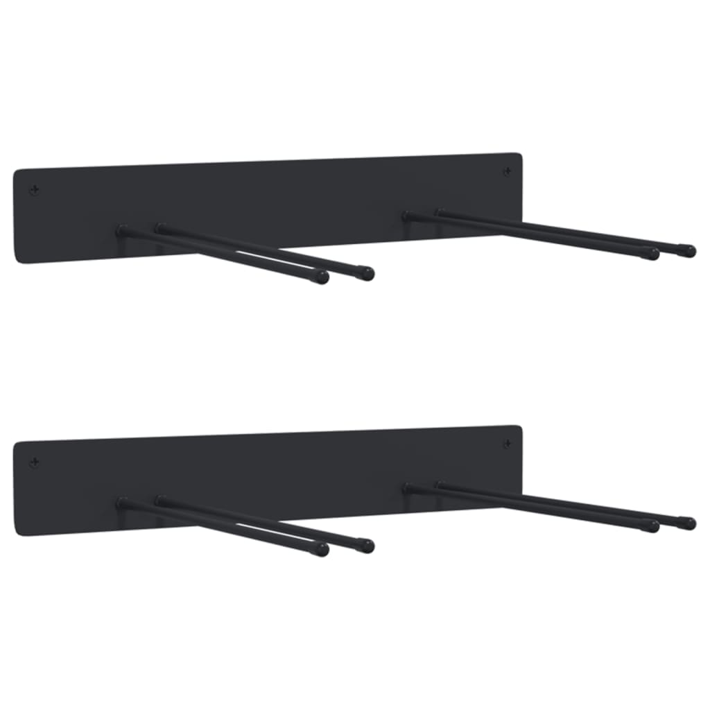 Vidaxl Garden Tool Racks 2 st väggmonteringsstål svart