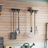 Vidaxl Garden Tool Racks 2 st väggmonteringsstål svart