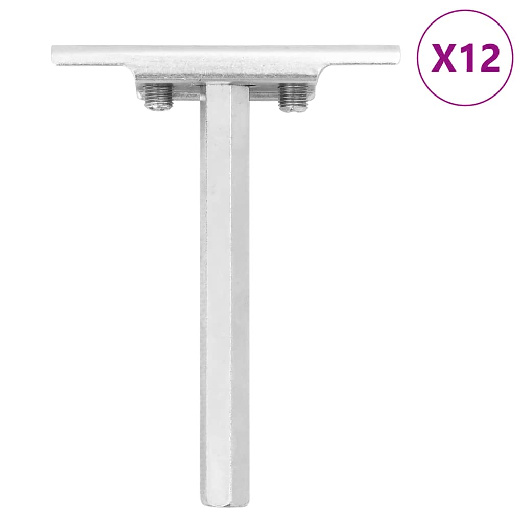 Vidaxl Floating Plank Carriers 12st Invisible Ø12x100 mm d'acier au carbone