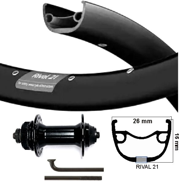 KGS Roue avant 27,5 pouces (584) Rival21 + Spaak Black Disc Centerlock Pints