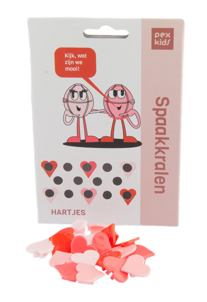 Sykkel snakket perler Pexkids hjerter 4-farget (20 stykker på kart)
