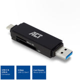 Act Connectivity USB-C USB-A Carte Reader, SD Micro SD