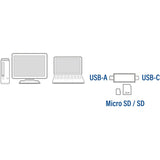 Act Connectivity USB-C USB-A Carte Reader, SD Micro SD