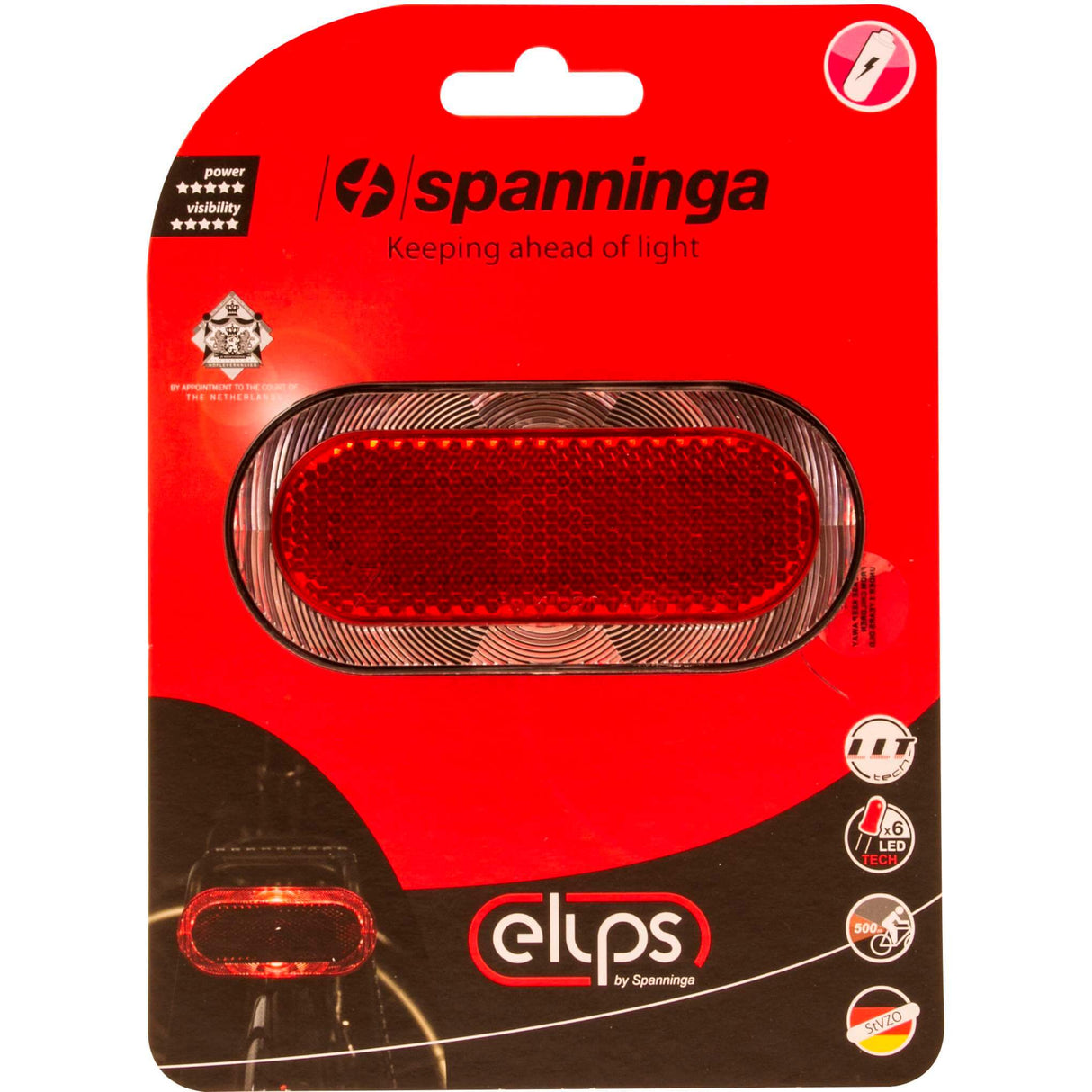 Rear light Elips XB battery LED 80 mm Red
