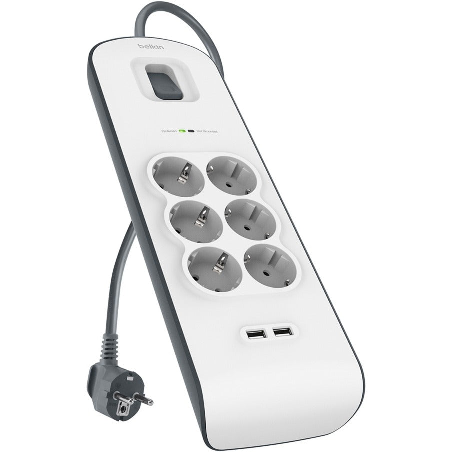 Sécurité de tension Belkin avec 6 sockets et 2 USB-P