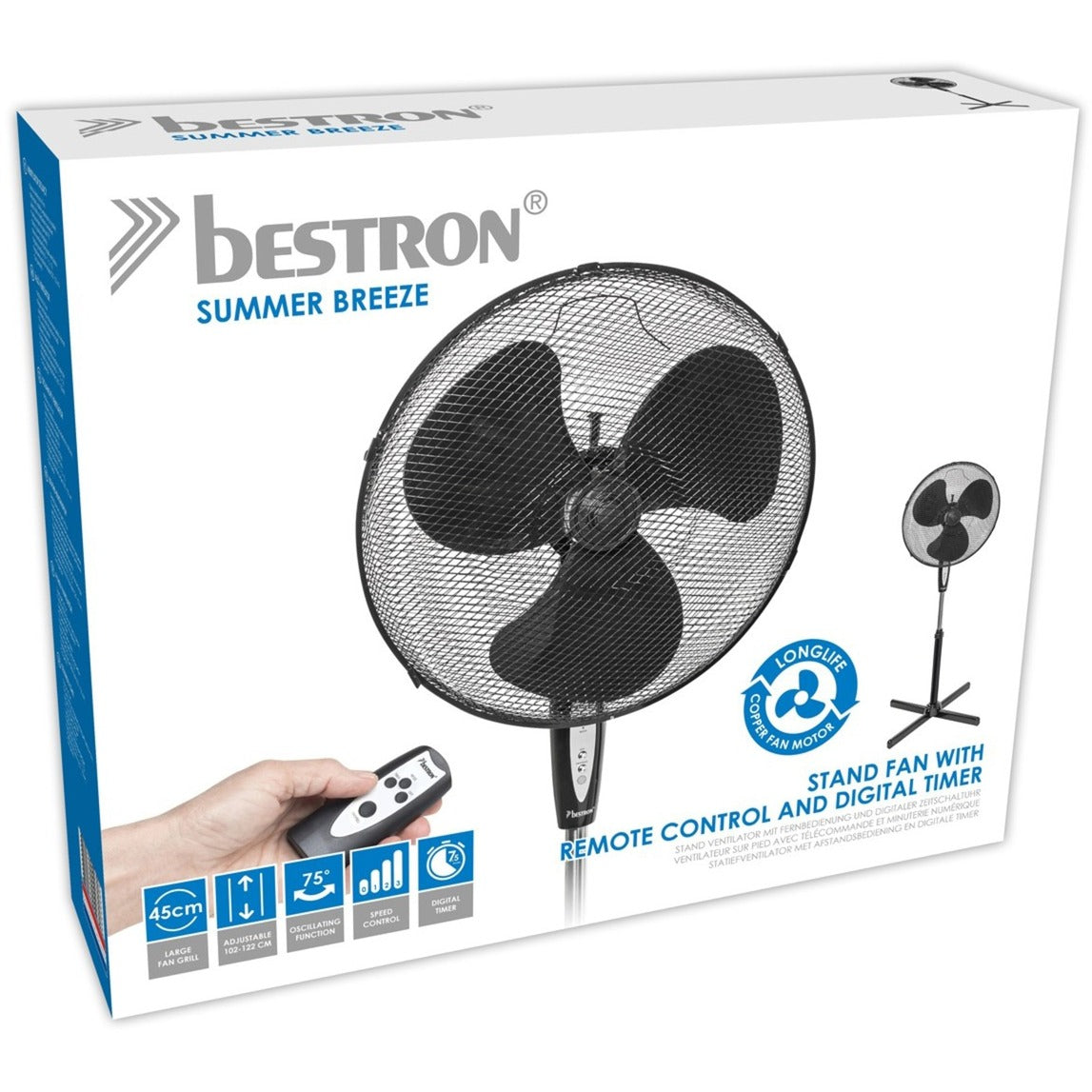 Bestron ASV45ZR STATIEFVENTILator z pilotem i