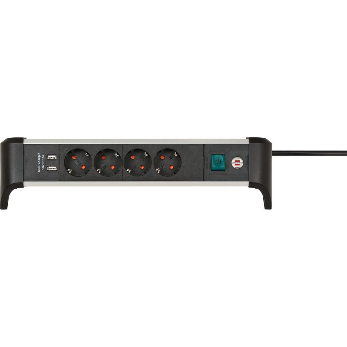 Brennenstuhl Alu-office-Line-Line avec fonction de chargement USB 4-