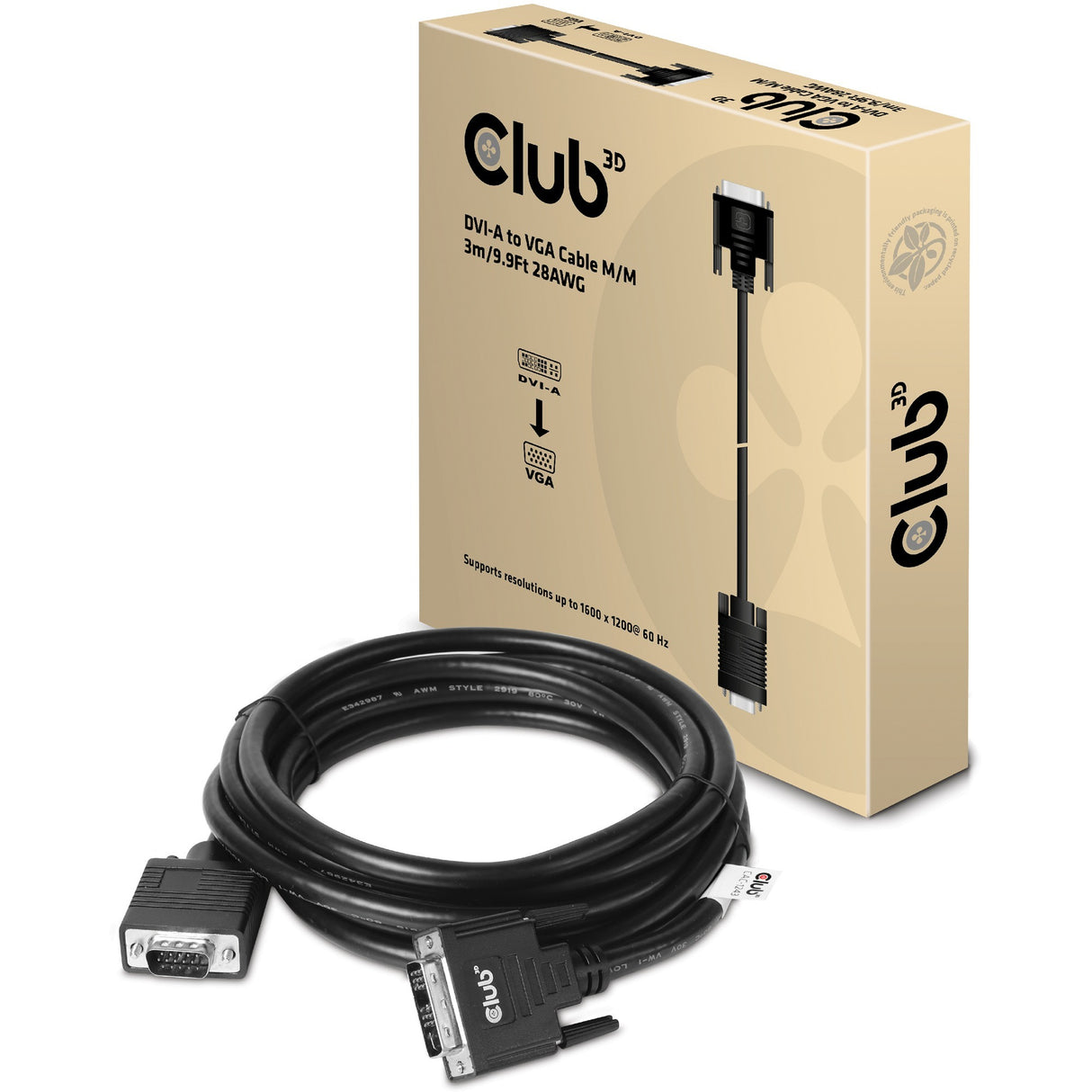 Club 3D DVI-A à VGA Kabel