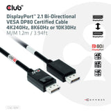 Club 3D DisplayPort 2.1 BI-Directional VESA DP80 Certified