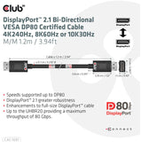 Club 3D DisplayPort 2.1 BI-Directional VESA DP80 Certified