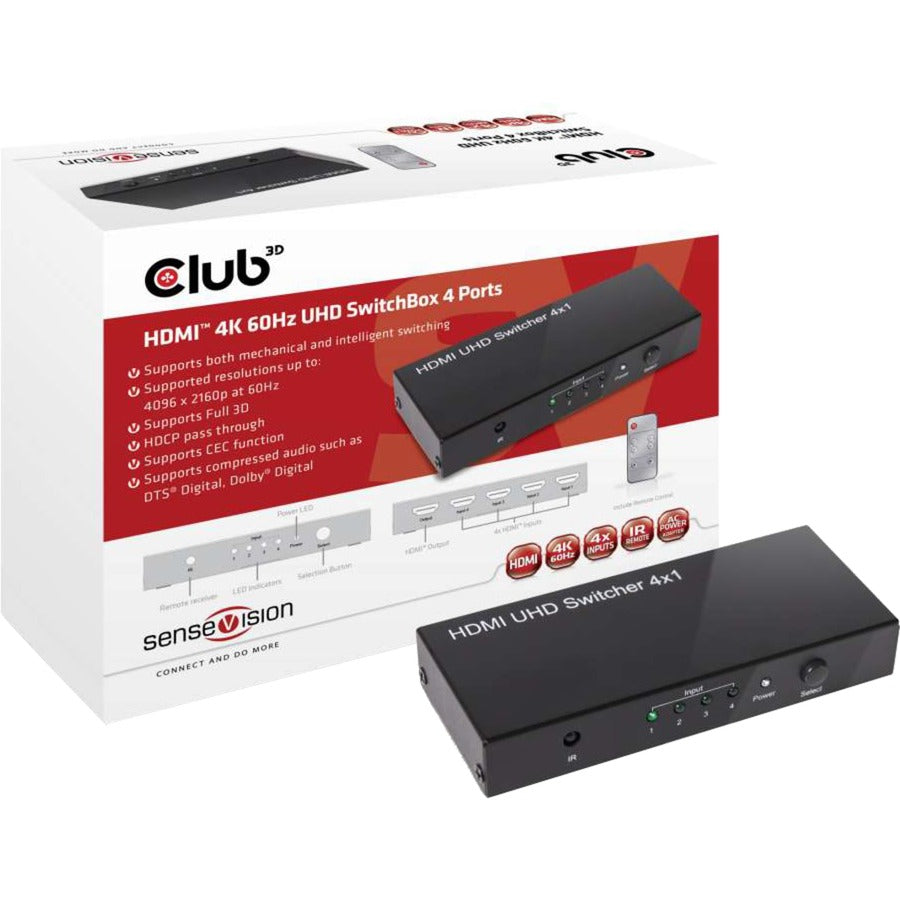 Club 3D HDMI 2.0 UHD SwitchBox 4 vrata