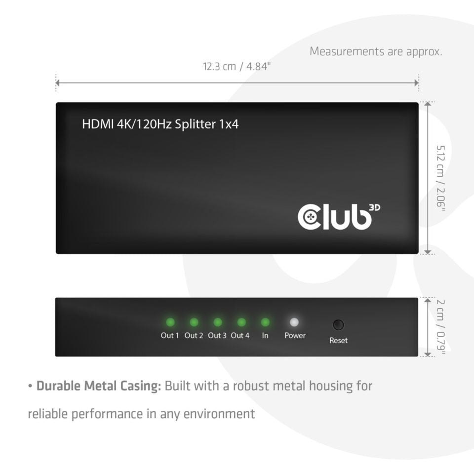 Club 3D HDMI Splitter 1x> 4x HDMI 4K 12k 12k 12k