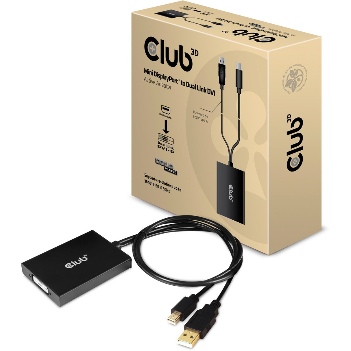Club 3D Mini Displayport 1.2> Dual Link DVI-D