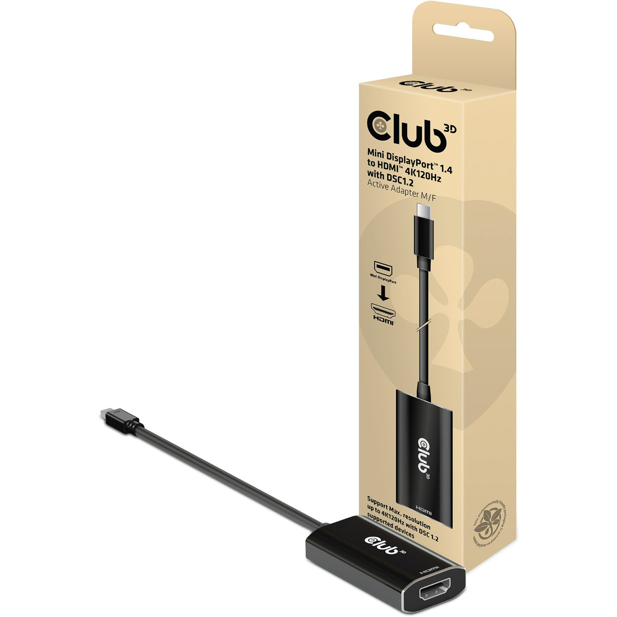 Club 3D Mini DisplayPort 1.4> HDMI with DSC1.2 Active