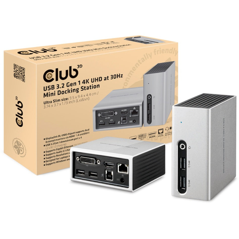Club 3D USB 3.2 Gen 1 4K UHD Mini Docking Station