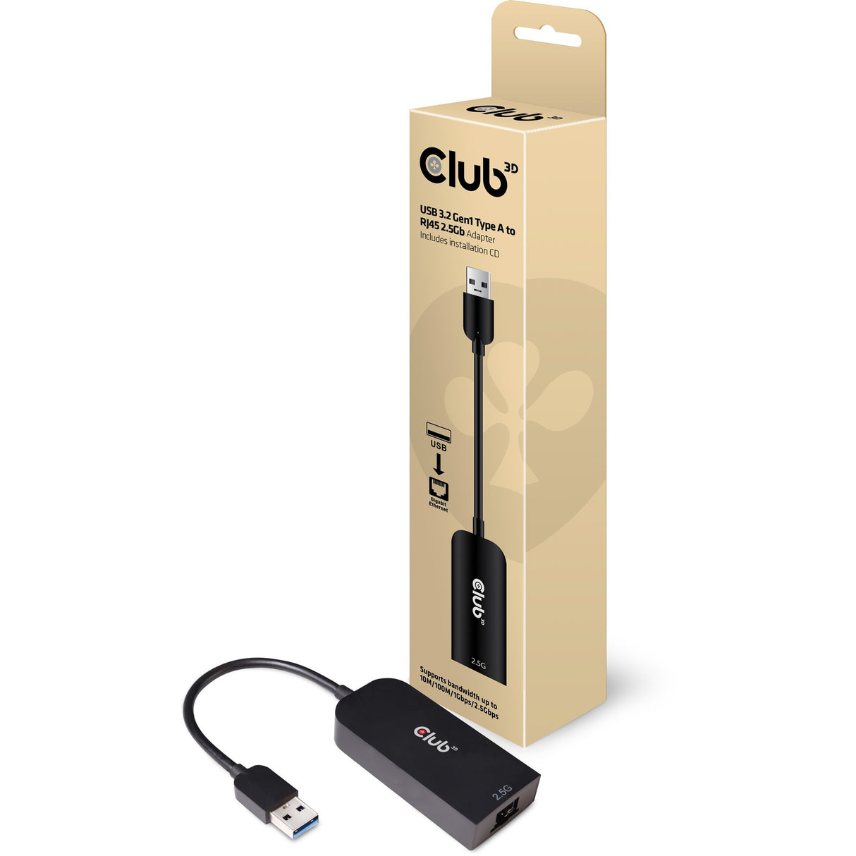 Club 3D USB-A 3.2 Gen1> RJ-45 2,5 Gbps
