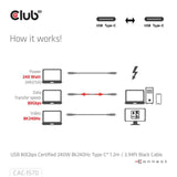 Club 3D USB-C 80GBPS Certified 240W 8k 240Hz