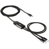 Club 3D USB typ-c, y nabíjecí kabel na 2x USB typu-c