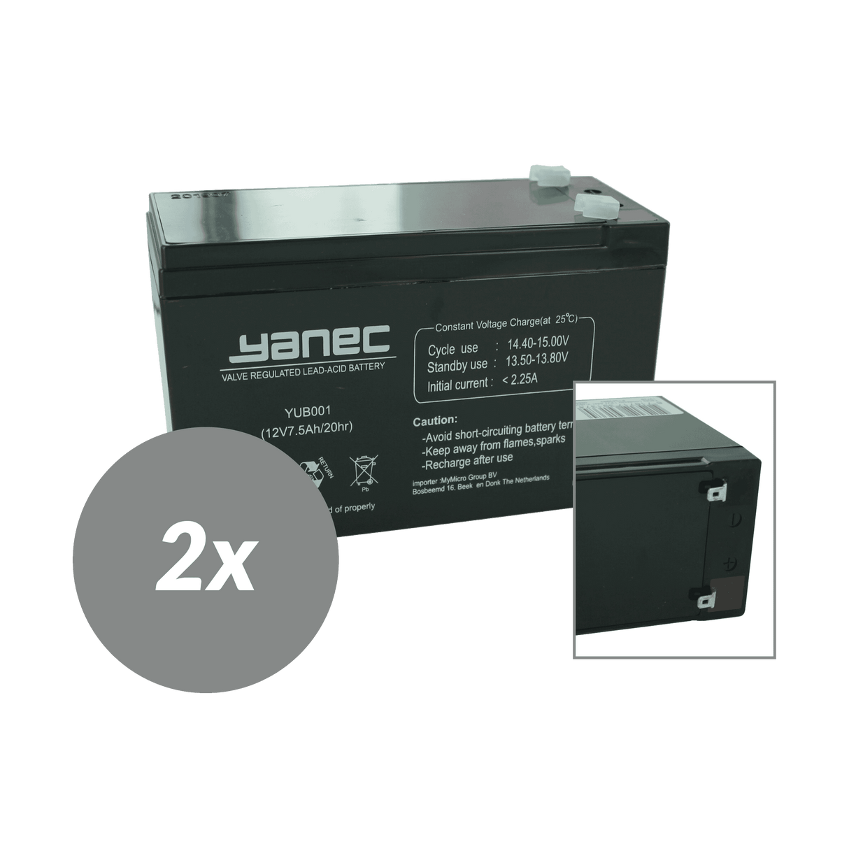 Yanec UPS -batterisättningsuppsättning RBC9 (exklusivt kablar)