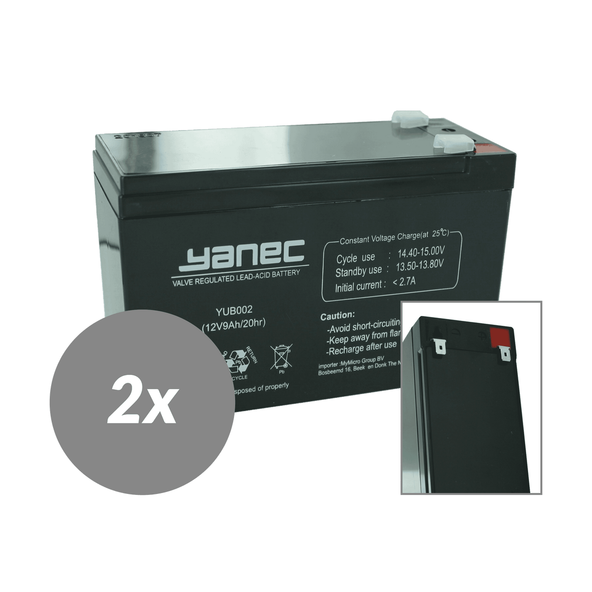 YANEC UPS Zestaw wymiany baterii RBC160 (Wyłącz kable)