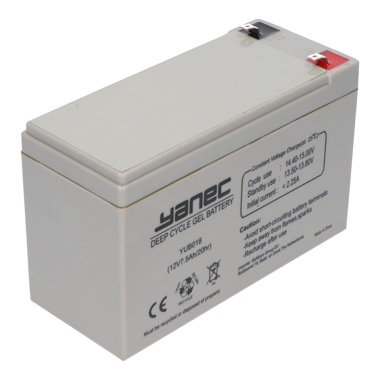 Yanec Gel Battery 12V 7,5AH