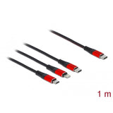 Kabel nabíjecího kabelu Delock USB 3-in-1 USB-C na Lightning + Micr