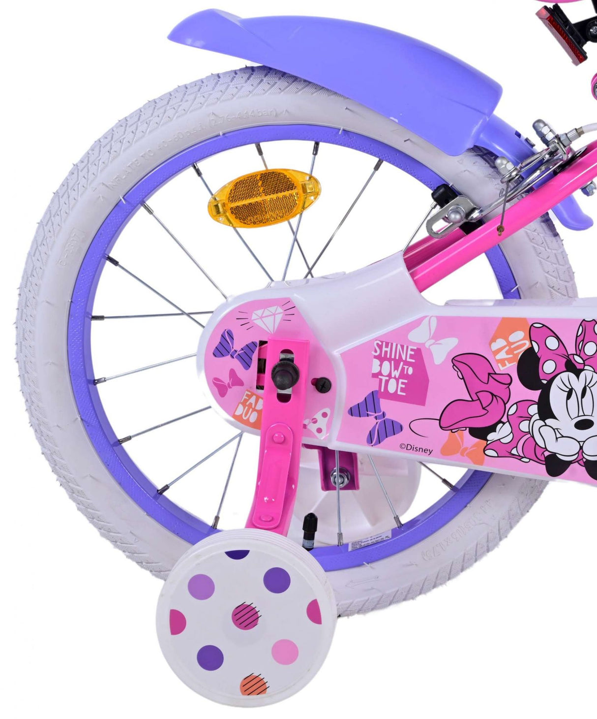 Disney Minnie Børns cykelpiger 16 tommer lyserøde to håndbremser