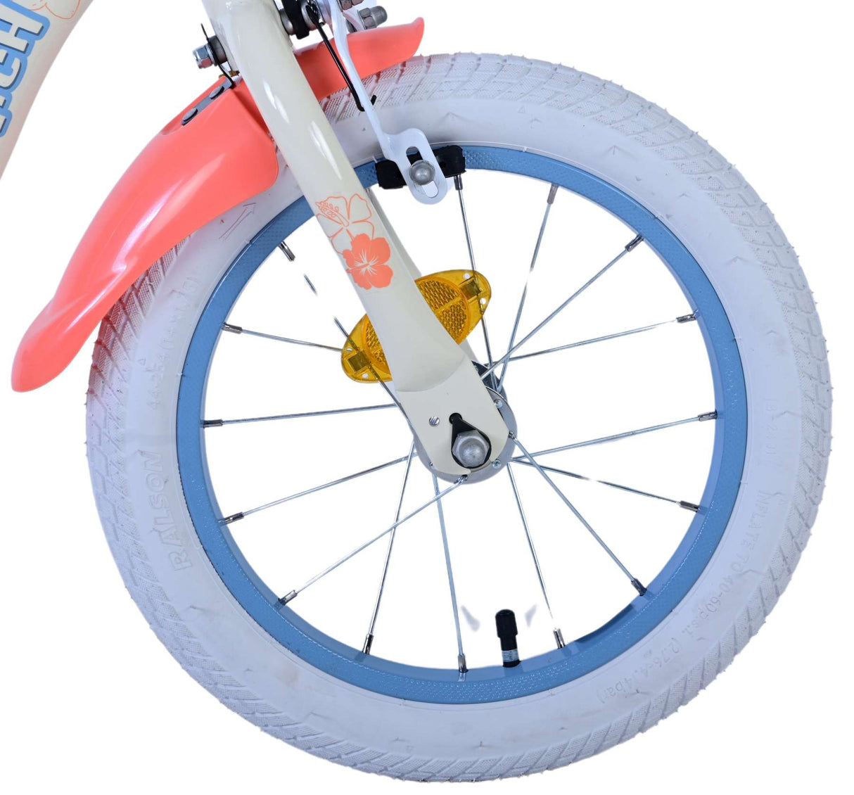 Cucire le ragazze in bici per bambini da 14 pollici freni a due mani blu di corallo