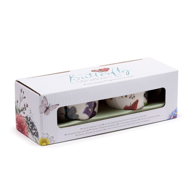 Butterfly Meadows Set 2 Porcelain Espresso cups