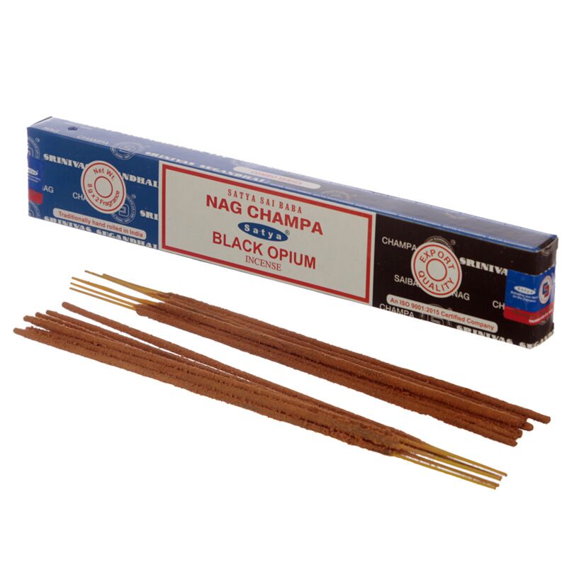 01307 Satya Nag Champa Black Opium Incensos