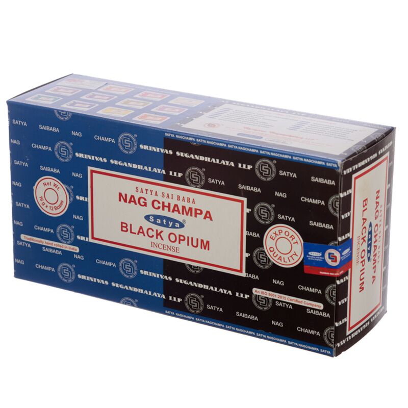 01307 Satya Nag Champa Black Opium Incensos