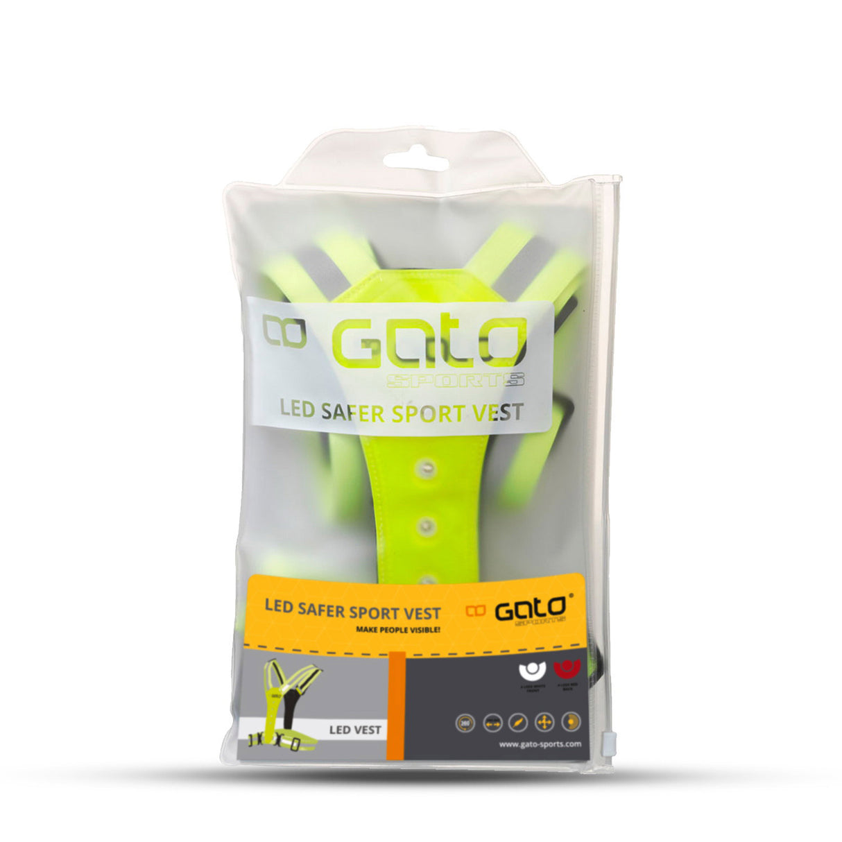 Outwet Safer Sport LED Vest Neon Yellow One Size