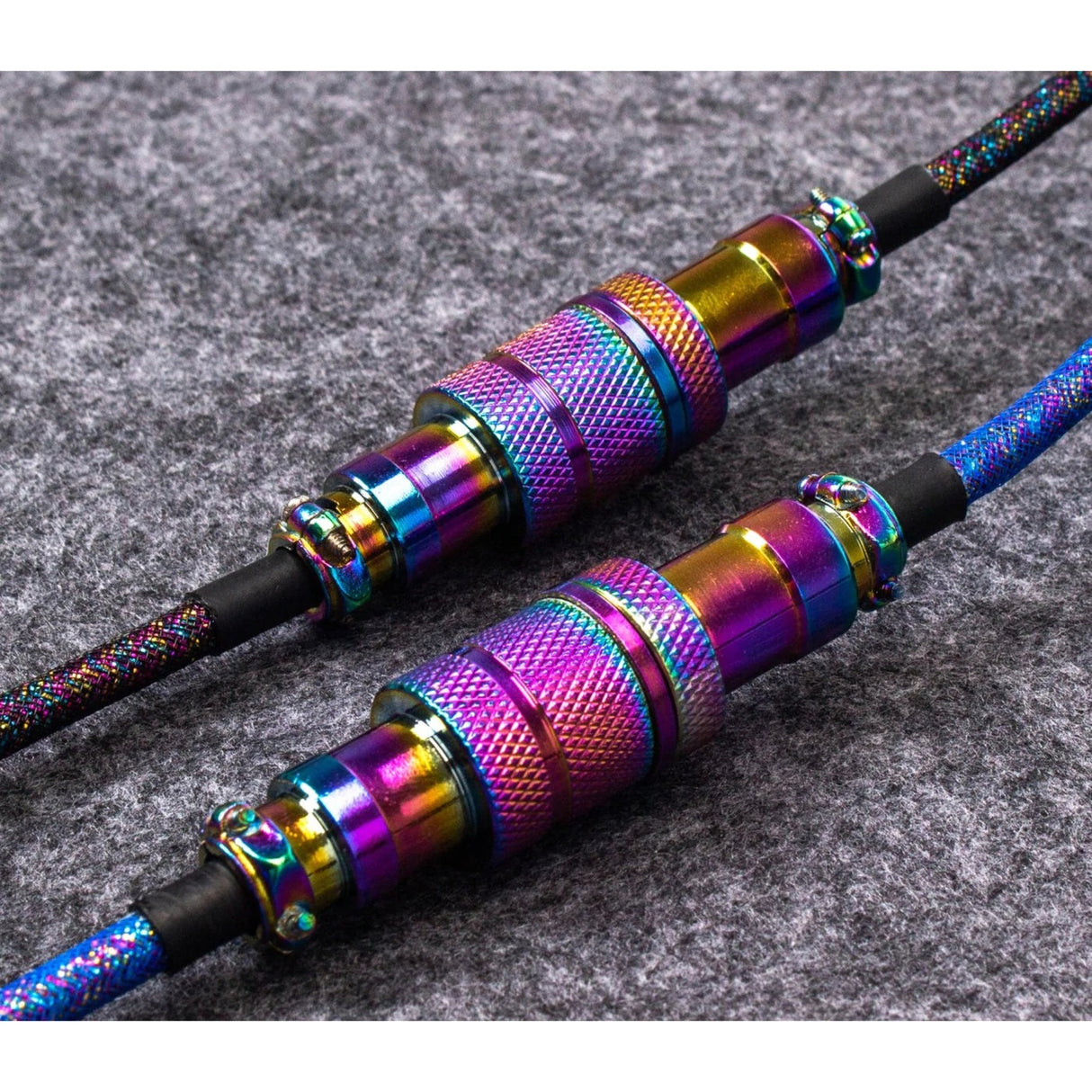 Keychron Premium Coiled Aviator Cable Mavrica Plated Blac