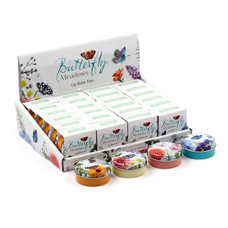 Butterfly meadows butterfly lip balm in can