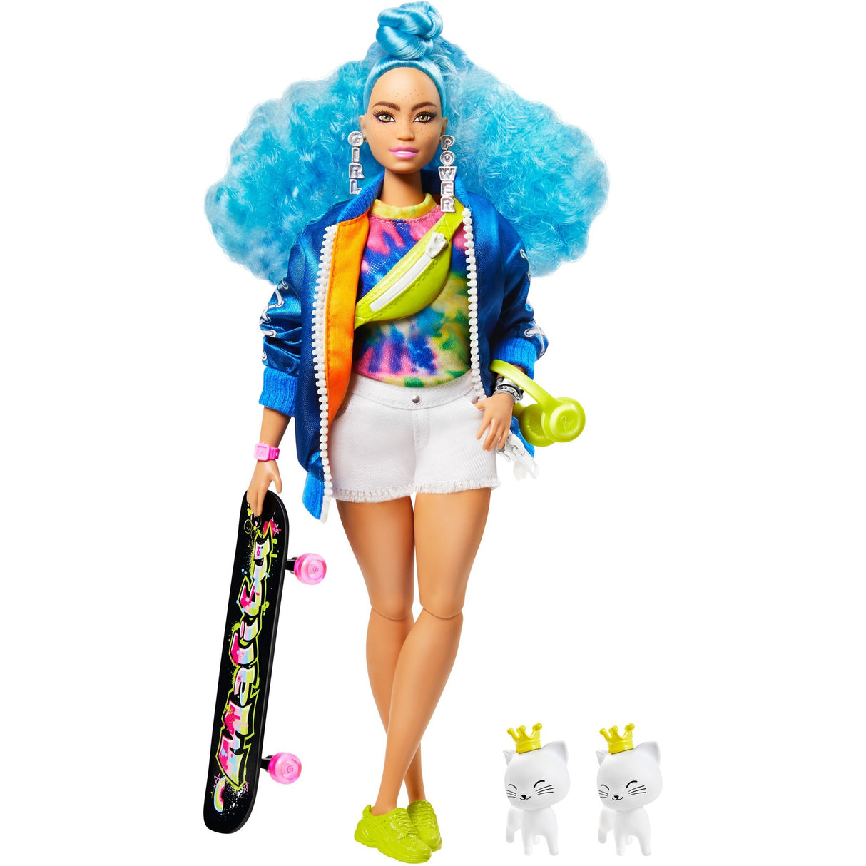 Mattel Extra Doll # 4 avec skateboard 2 chatons