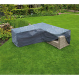 Couverture de meubles de jardin nature pour le salon en forme de L