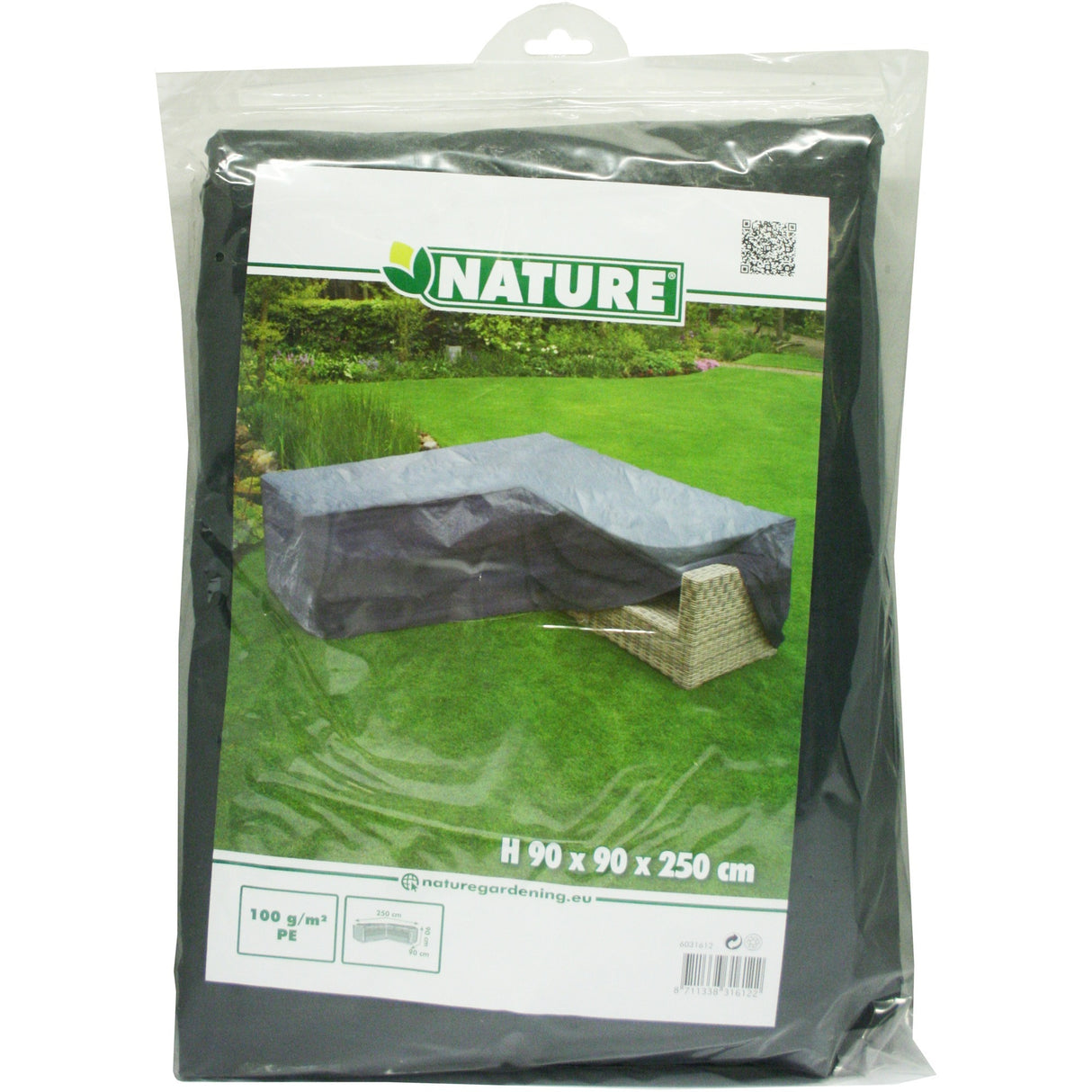 Couverture de meubles de jardin nature pour le salon en forme de L