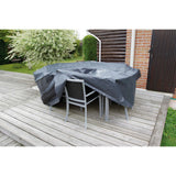 Couverture de meubles de jardin nature pour la table ronde et les chaises