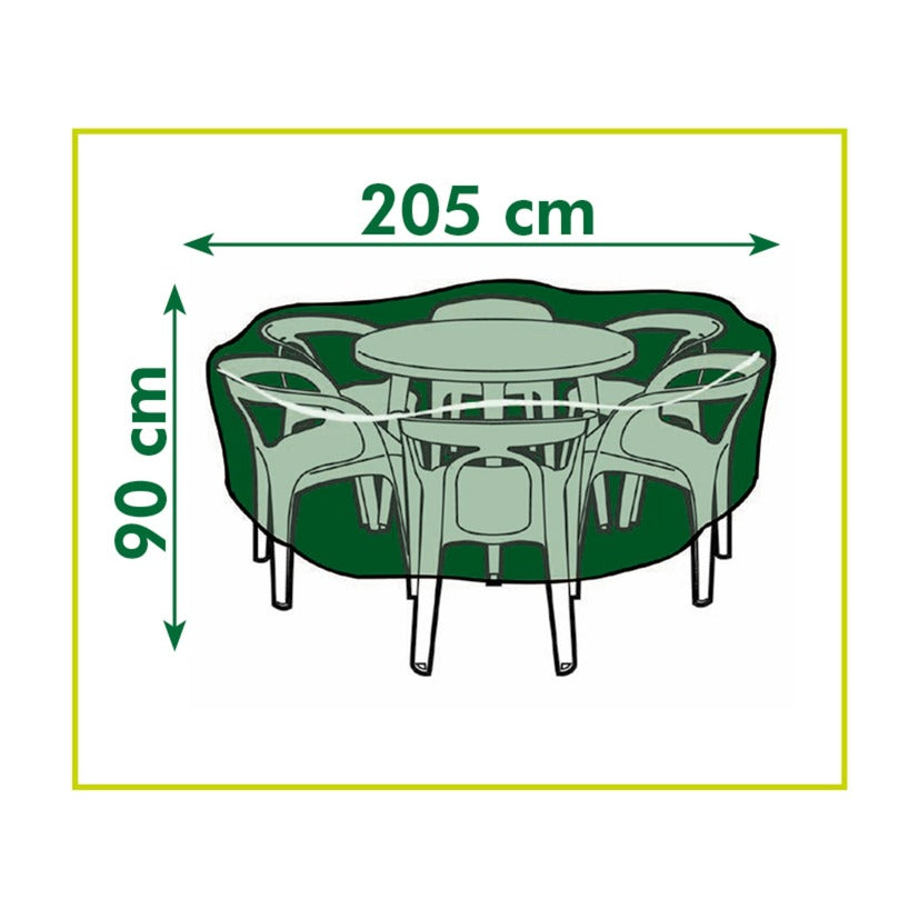 Couverture de meubles de jardin nature pour la table ronde et les chaises