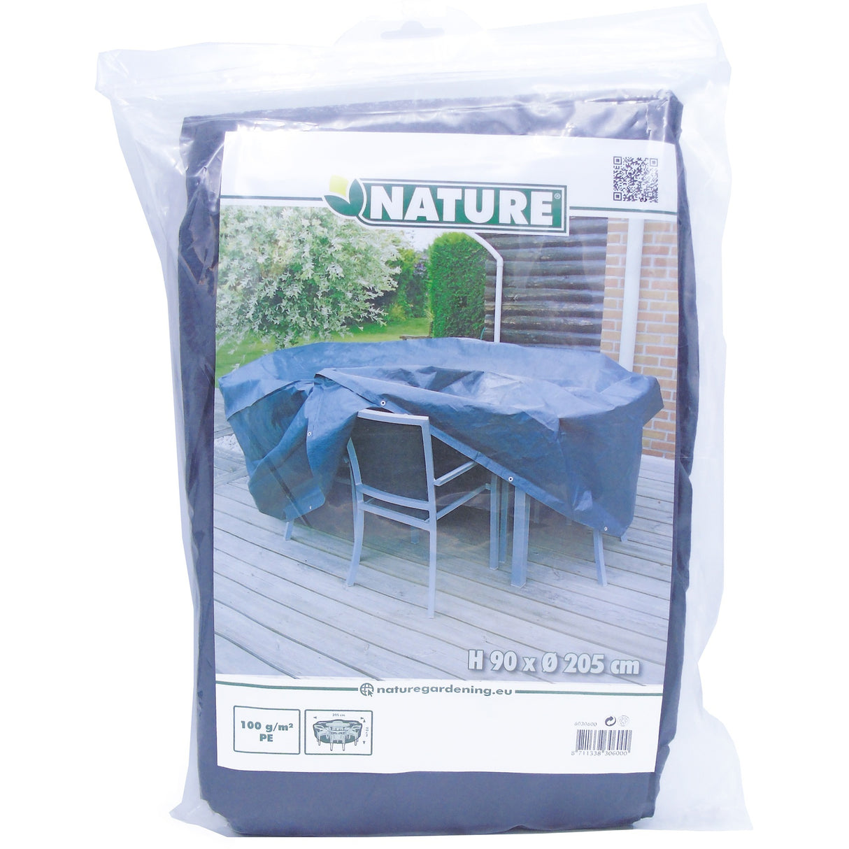 Couverture de meubles de jardin nature pour la table ronde et les chaises